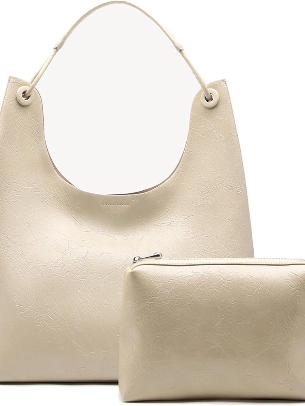 NEWBELLA 2pc $50 Women's Hobo Purse Faux Leather Shoulder Bag Tote Handbag Vegan